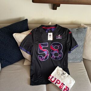 NFL Super Bowl 58 jersey & t-shirt bundle, sz L, NWT